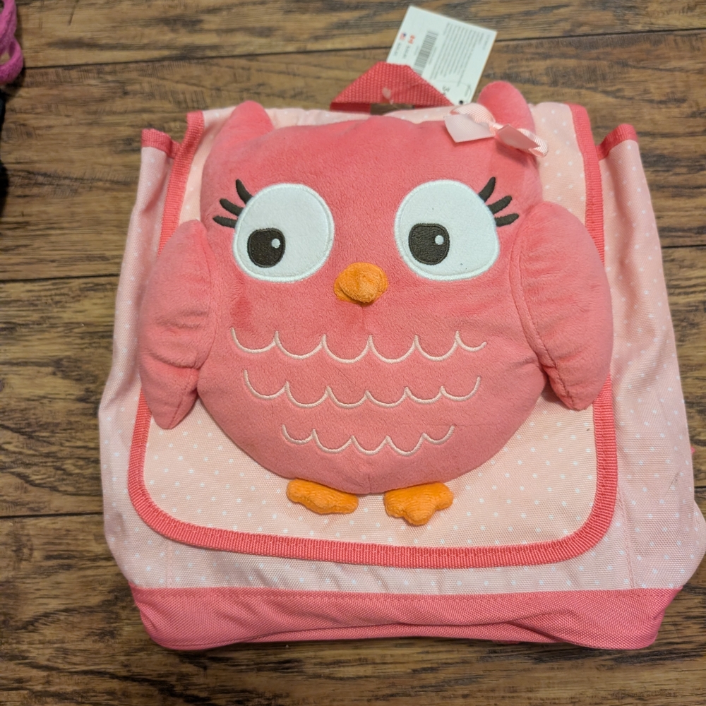 NWT Gymboree Pink Owl Plush Kids Backpack